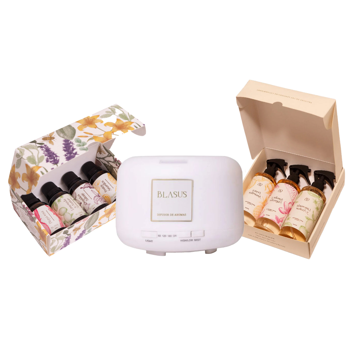 Kit Humidificador 500ml + 3 Sprays + 4 Esencias