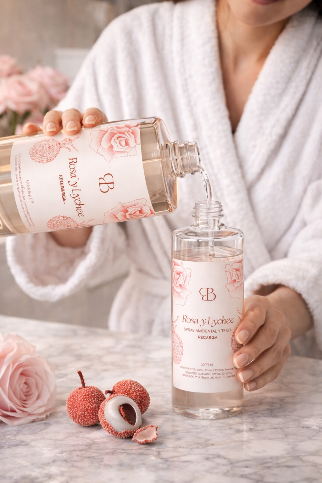 RECARGA SPRAY ROSA Y LYCHE 1L
