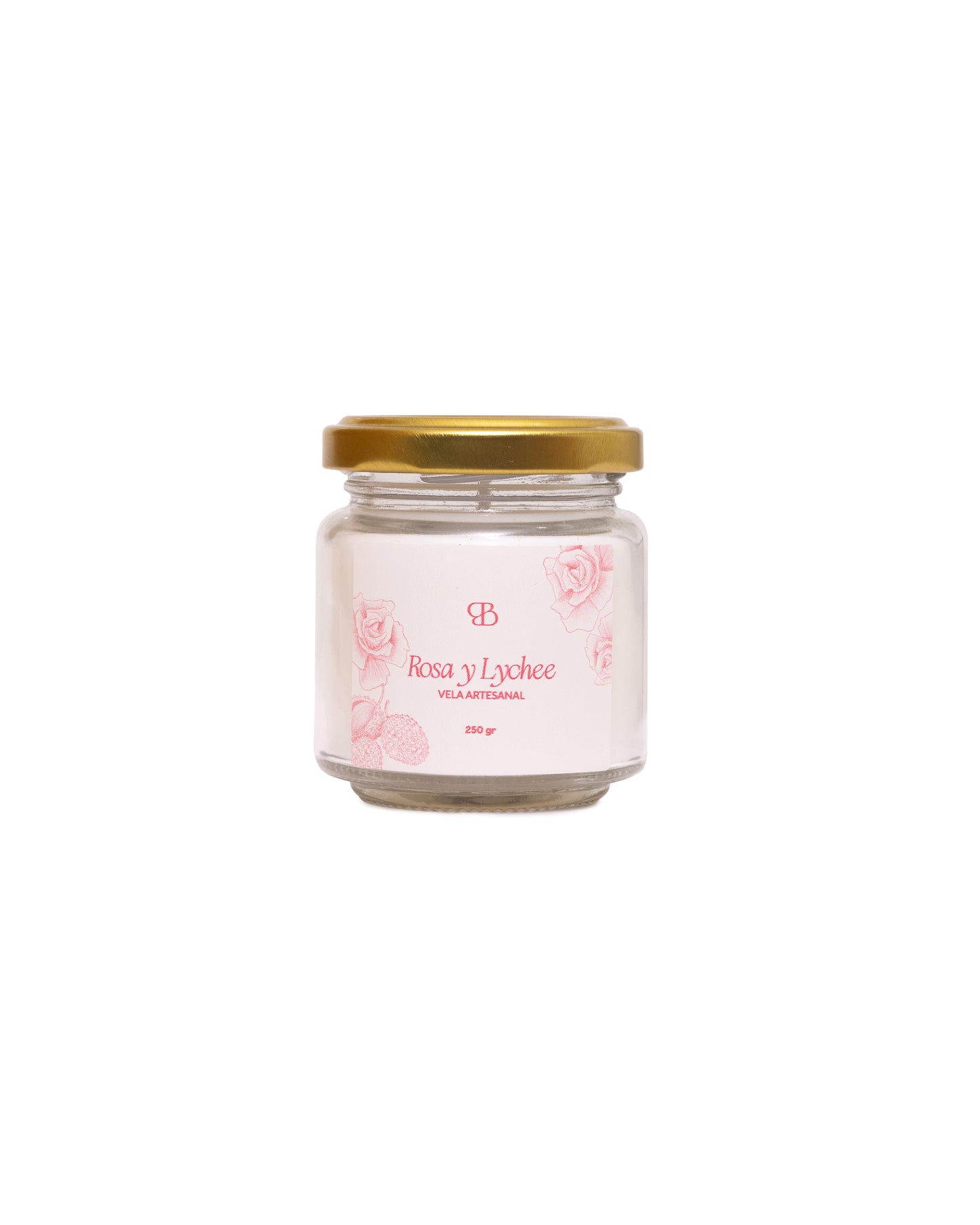 Vela mini Rosa y Lyche 120 gr