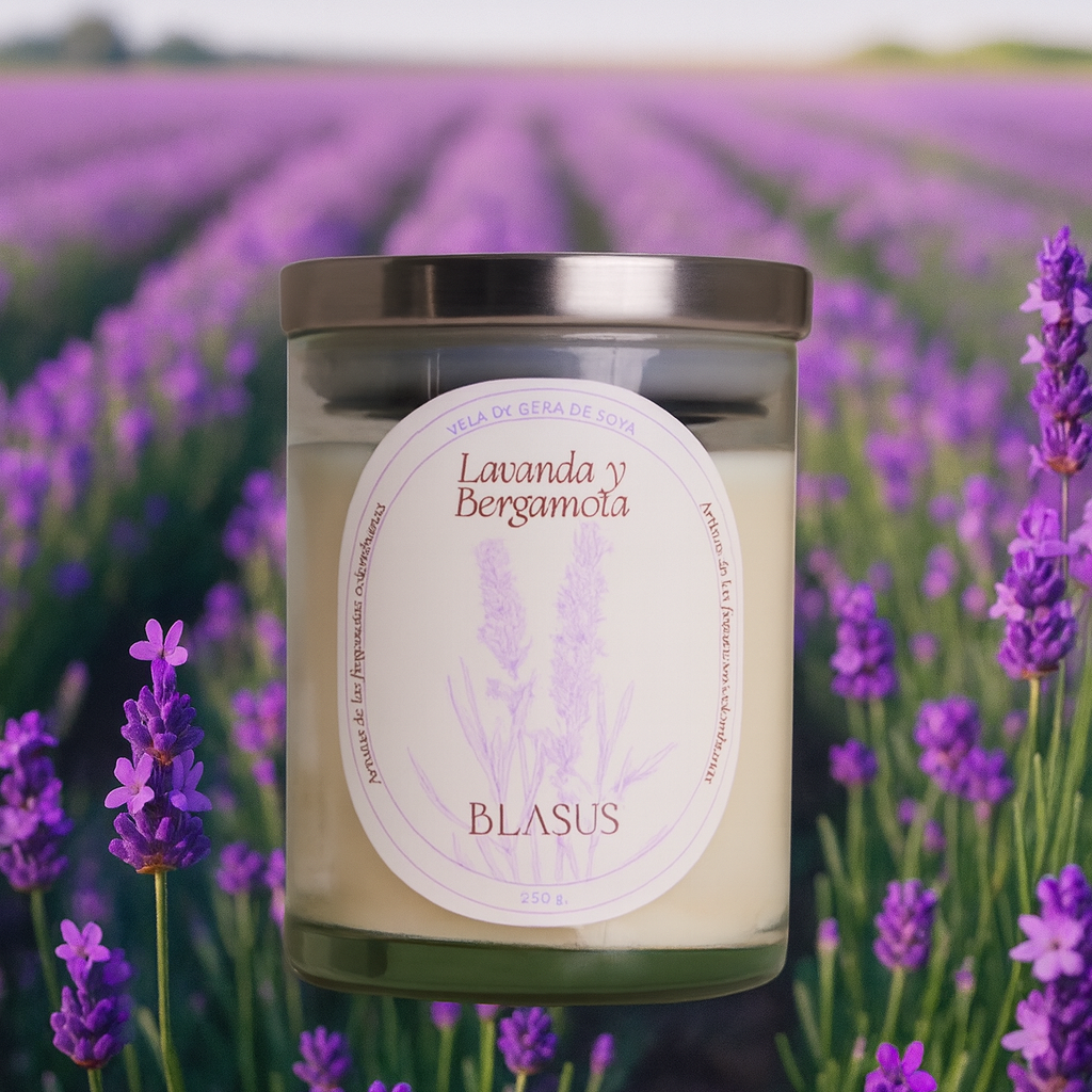 VELA AROMATICA LAVANDA & BERGAMOTA 250 gr