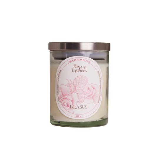 VELA AROMATICA ROSA Y LYCHE 250 gr