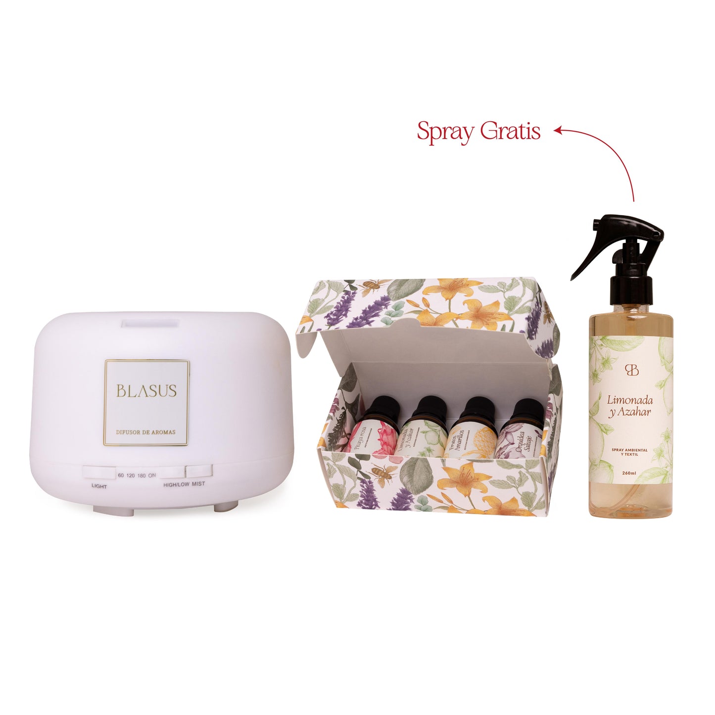 Kit Humidificador 500ml + 4 esencias